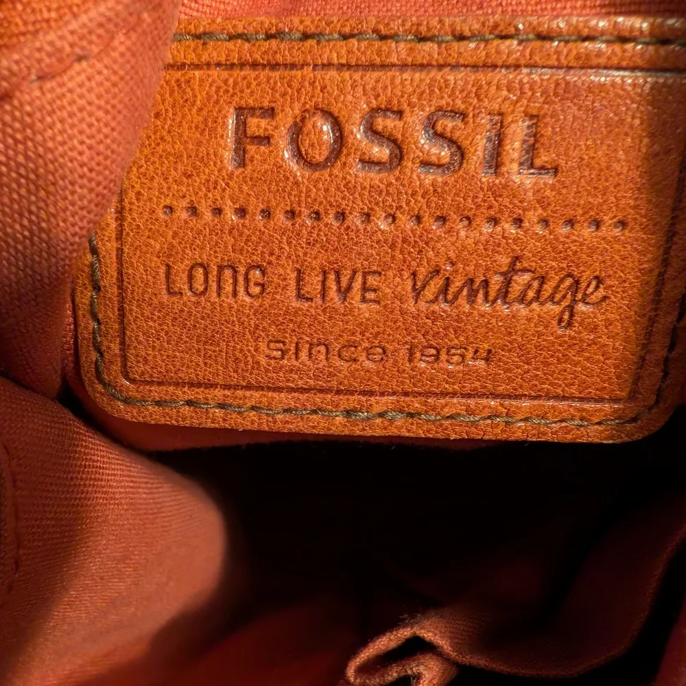 Fossil Women's Orange Leather Crossbody Bag